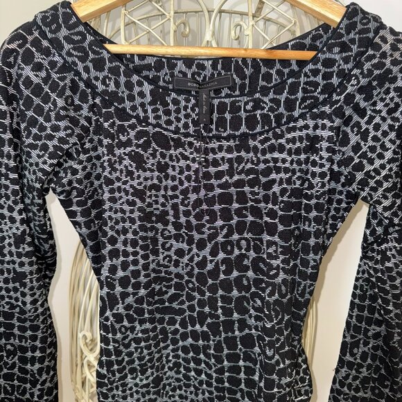 BCBG Maxazria Halle Bodycon Mini Dress Black White - Picture 3 of 5